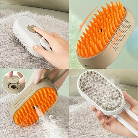 Cepillo vapor de masaje para mascota 3 en 1